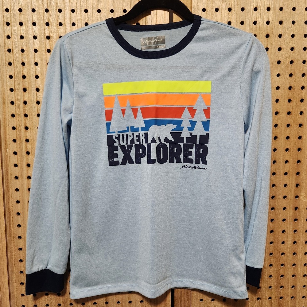 Eddie Bauer T-Shirt Kids‎ Youth M 10-12 Super Explorer Pj Top Pajama Sleep